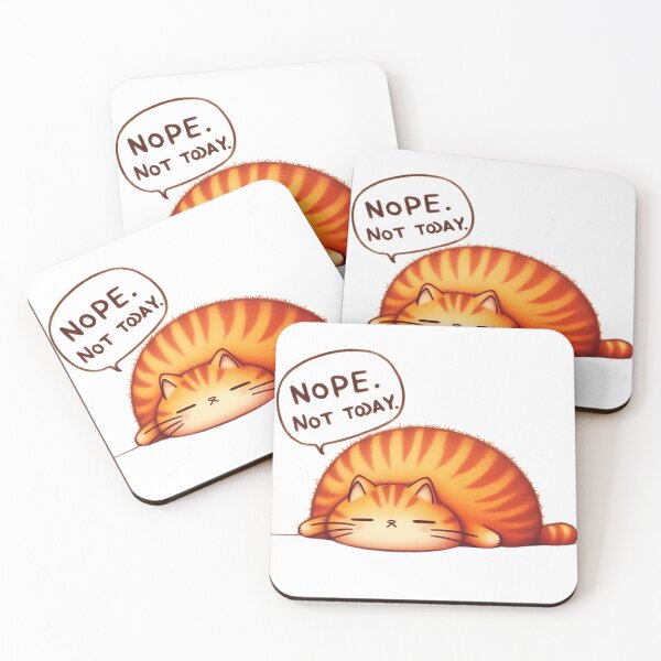 Item preview, Nope Not Today - Funny Lazy Cat Doodle designed and sold by artandcats10.