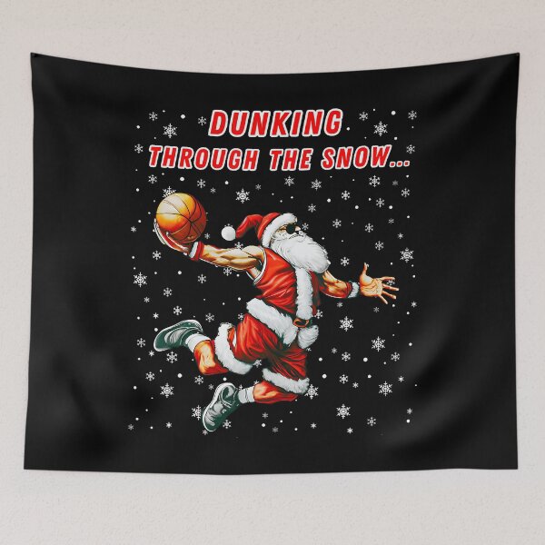 Item preview, Dunking Through The Snow Funny Santa Claus Basketball Player designed and sold by RosaliaAmber.