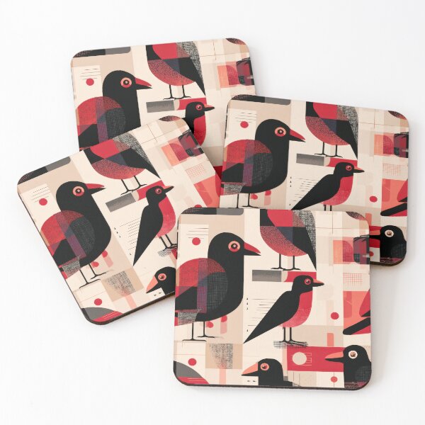 Item preview, Abstract Geometric Crows – Modern Minimalist Bird Seamless Pattern Art designed and sold by dawnleblanc55.