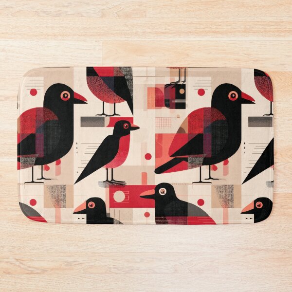 Item preview, Abstract Geometric Crows – Modern Minimalist Bird Seamless Pattern Art designed and sold by dawnleblanc55.