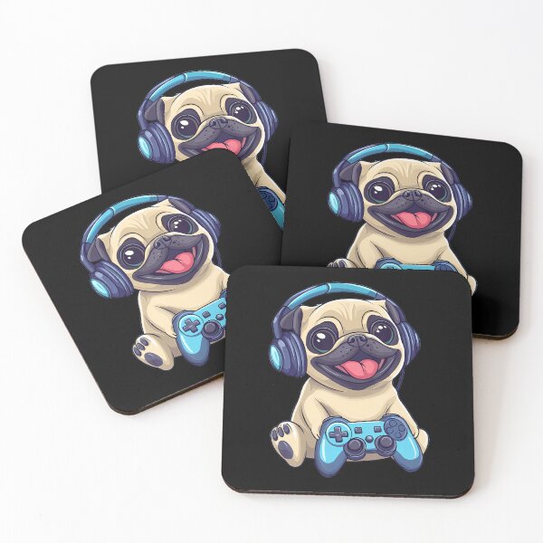 Item preview, Dog Pug Playing Video Games Funny Gamer designed and sold by EileenDeana.