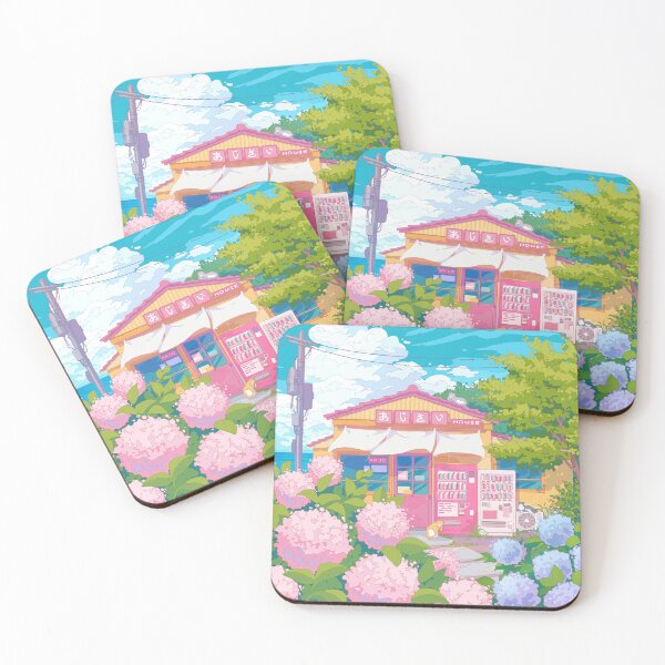 Item preview, The Hydrangea house, kawaii cats, flowers, and wonderful sky designed and sold by AnGoArt.