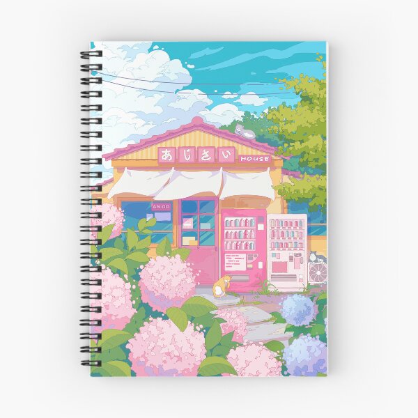 Item preview, The Hydrangea house, kawaii cats, flowers, and wonderful sky designed and sold by AnGoArt.