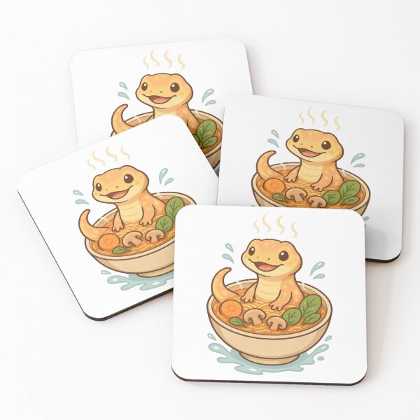 Item preview, Cute Gecko Ramen – Kawaii Lizard Noodle Bowl Sticker designed and sold by inkoutninja.