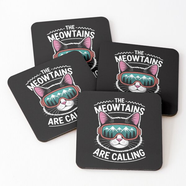 Item preview, The Meowtains Are Calling Cat Hiking Skiing Adventure designed and sold by Silicula.