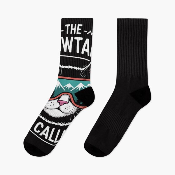 Item preview, The Meowtains Are Calling Cat Hiking Skiing Adventure designed and sold by Silicula.