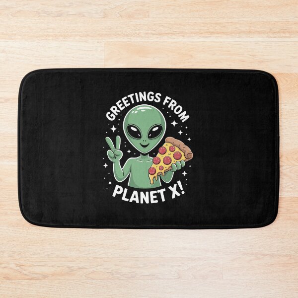 Item preview, Funny Alien Head Eating Pizza UFO Extraterrestrial  designed and sold by HaileyRobel.