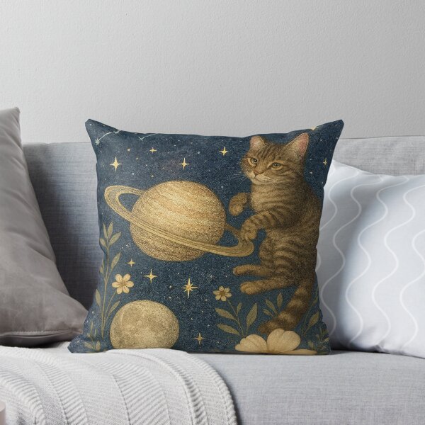 Item preview, Celestial Cat & Blooms – Vintage Space Aesthetic✨ designed and sold by COSAIRe.