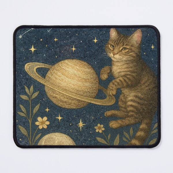 Item preview, Celestial Cat & Blooms – Vintage Space Aesthetic✨ designed and sold by COSAIRe.