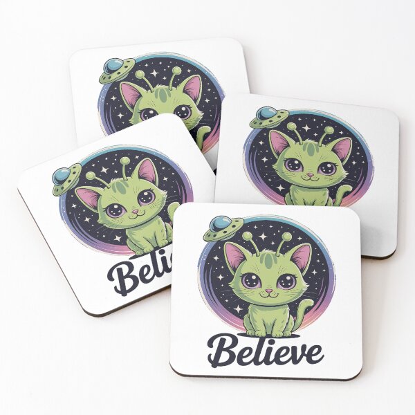Item preview, Cute Alien Cat Belive in UFO Kawaii designed and sold by HaileyRobel.