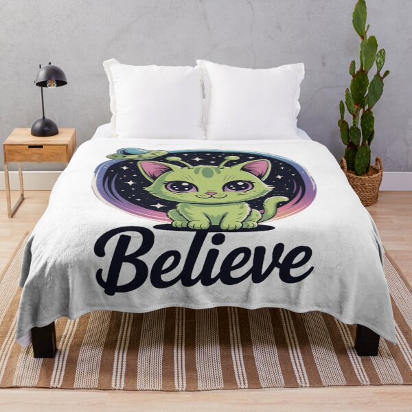Item preview, Cute Alien Cat Belive in UFO Kawaii designed and sold by HaileyRobel.