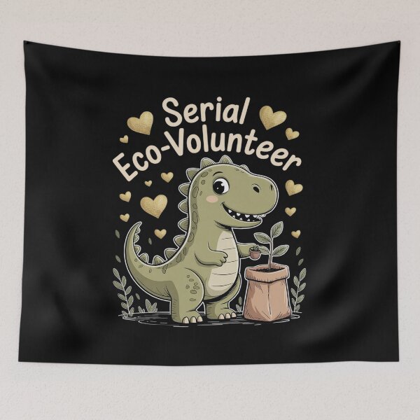 Item preview, Serial Eco-Volunteer Dinosaur Cartoon Planting Trees designed and sold by velltoons.