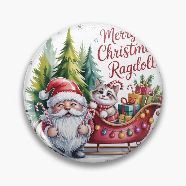 Item preview, Ragdoll cat merry Christmas Santa designed and sold by kaka8888.