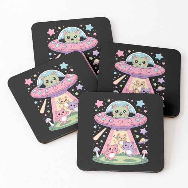 Item preview, Cat UFO Cute Funny Kitty Kawaii Space Pink Spaceship Alien designed and sold by DrewLeuschke.