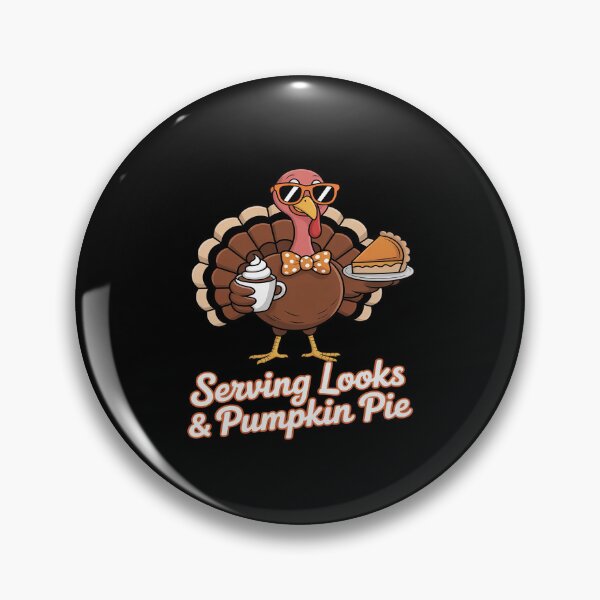 Item preview, Serving Looks & Pumpkin Pie Coffee Bow Thanksgiving Turkey designed and sold by velltoons.
