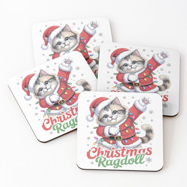 Item preview, Ragdoll cat merry Christmas Santa designed and sold by kaka8888.