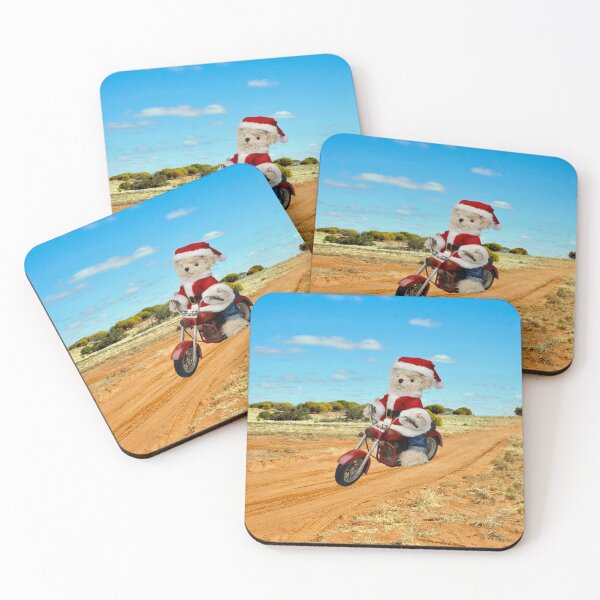Item preview, Santa Teddy Bear rides motorbike in Desert designed and sold by Konjo-Photos.