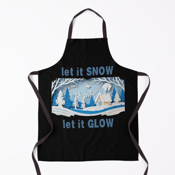 Item preview, Let It Snow Let It Glow - Blue Paper Cut Winter Cottage Scene designed and sold by GreyChocolate.
