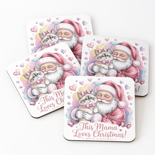 Item preview, Ragdoll cat merry Christmas Santa love designed and sold by kaka8888.