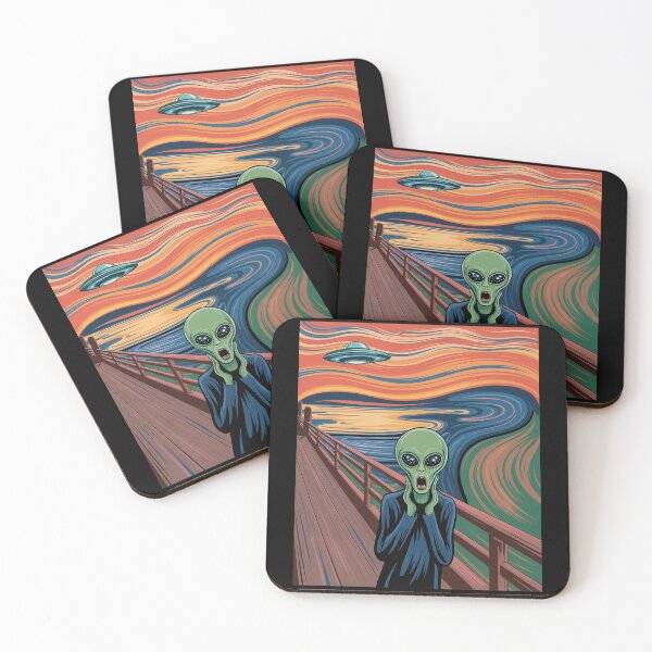 Item preview, Alien Scream Painting Funny UFO Space Art Women Men Kids designed and sold by DrewLeuschke.