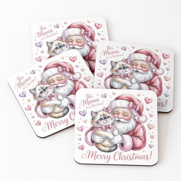 Item preview, Ragdoll cat merry Christmas Santa love designed and sold by kaka8888.