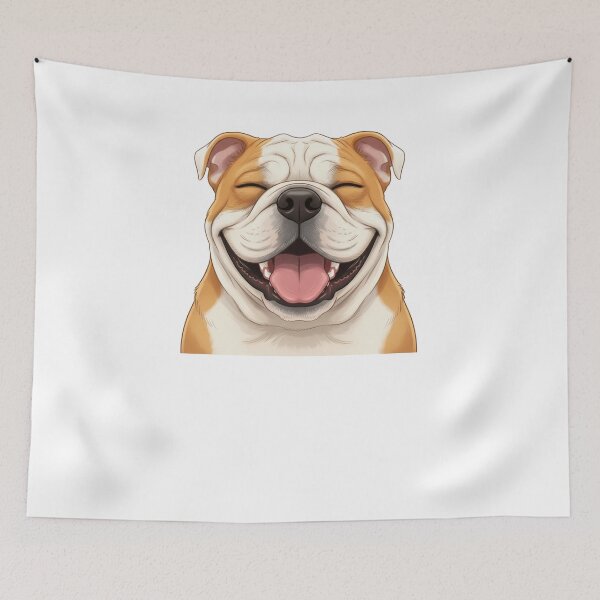 Item preview, Happy face of English Bulldog designed and sold by anuggra.