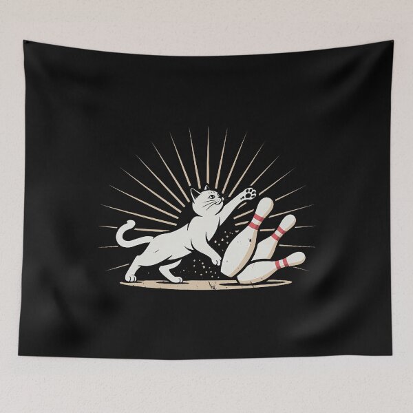Item preview, Ornery Alley Cat Tipping Pins  Funny Bowling Attire designed and sold by AlbertaDana.