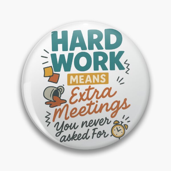 Item preview, Hard Work Means Extra Meetings – Funny Office Sarcasm Sticker designed and sold by inkoutninja.