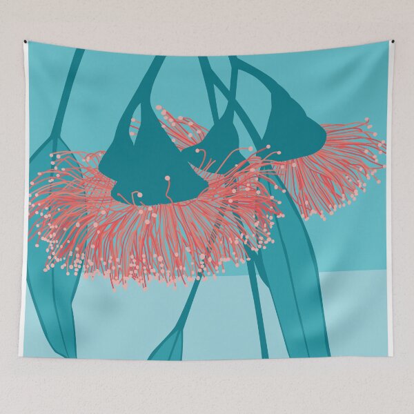 Item preview, Gum blossom Eucalyptus pink blue designed and sold by blueidesign.