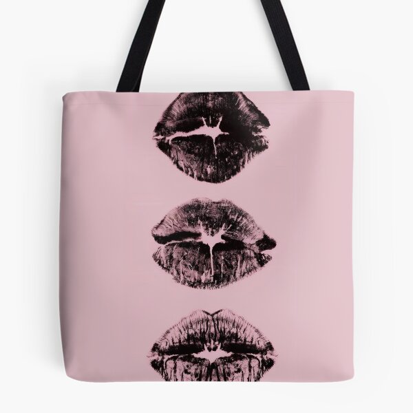 Item preview, Black Lipstick Kisses on Pink designed and sold by FiendDoll.