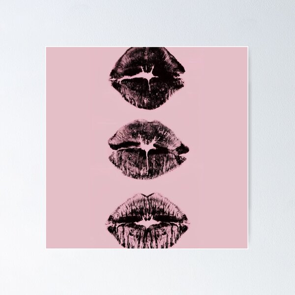 Item preview, Black Lipstick Kisses on Pink designed and sold by FiendDoll.