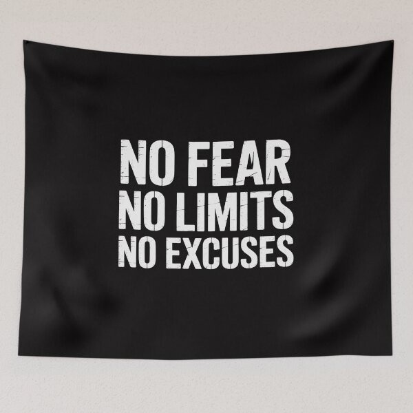 Item preview, No Fear No Limits No Excuses Motivational Gym Fitness designed and sold by GalaFunny.
