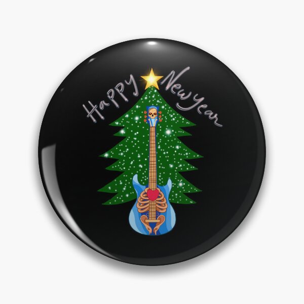 Item preview, Funny Heavy Metal Skeleton Guitar Christmas Tree Tee - Rocker Musician Gift designed and sold by CREEPY CRAZE.