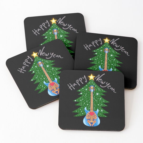 Item preview, Funny Heavy Metal Skeleton Guitar Christmas Tree Tee - Rocker Musician Gift designed and sold by CREEPY CRAZE.