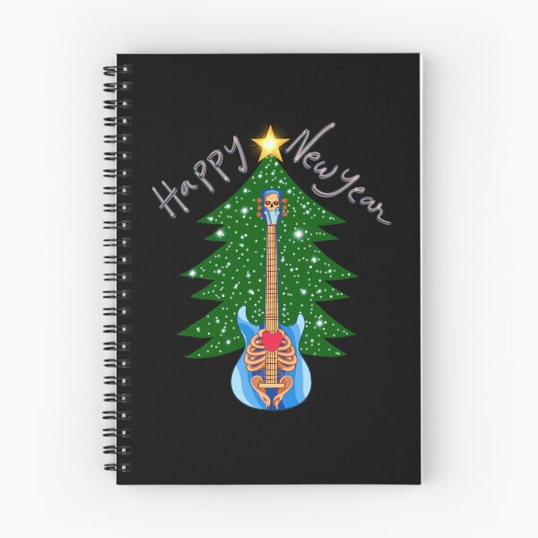 Item preview, Funny Heavy Metal Skeleton Guitar Christmas Tree Tee - Rocker Musician Gift designed and sold by CREEPY CRAZE.