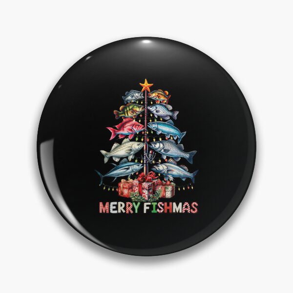 Item preview, Merry Fishmas Funny Christmas Tree Lights Fishing Rod Fish designed and sold by EstherDiane.
