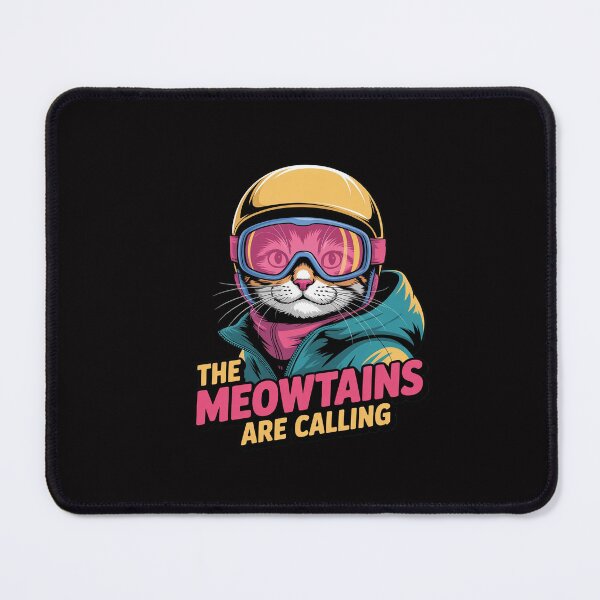 Item preview, Skiing Cat Gift Snowboarder Accessories The Meowtains Are Calling Cat Ski Snowboard designed and sold by GalaFunny.