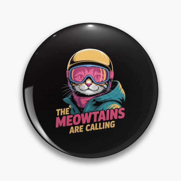 Item preview, Skiing Cat Gift Snowboarder Accessories The Meowtains Are Calling Cat Ski Snowboard designed and sold by GalaFunny.
