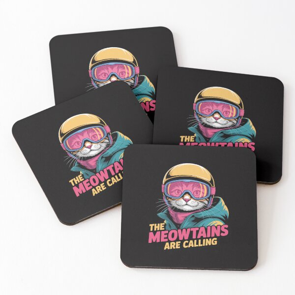Item preview, Skiing Cat Gift Snowboarder Accessories The Meowtains Are Calling Cat Ski Snowboard designed and sold by GalaFunny.