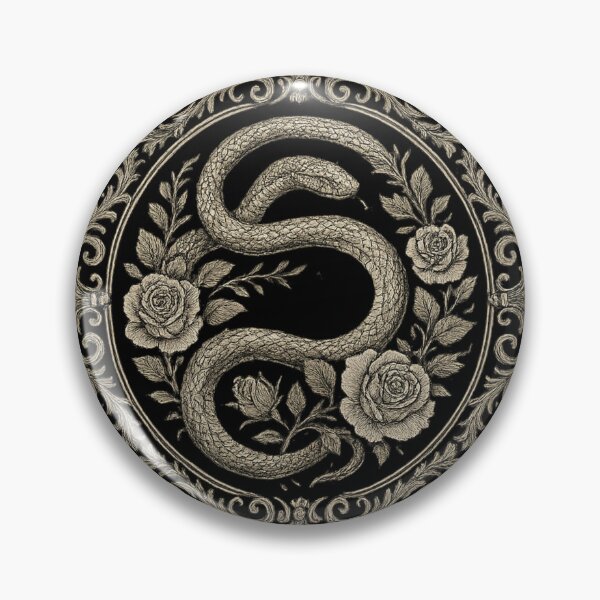 Item preview, Gothic Serpent and Roses – Ornate Baroque Snake Circle designed and sold by Mouraludia.