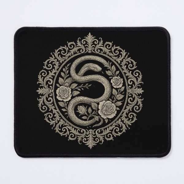 Item preview, Gothic Serpent and Roses – Ornate Baroque Snake Circle designed and sold by Mouraludia.