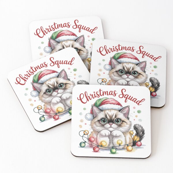 Item preview, Ragdoll cat merry Christmas Santa squad designed and sold by kaka8888.