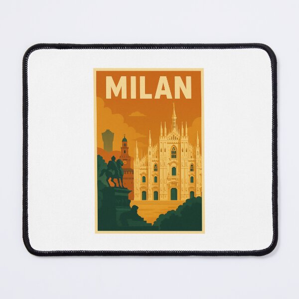 Item preview, Milan, Italy Retro Travel Poster designed and sold by JBWphotos.