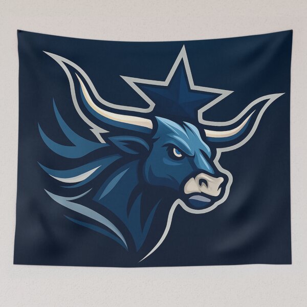 Item preview, Blue Longhorn Mascot – Modern Gridiron Vector Artwork designed and sold by Brennan Artistry.