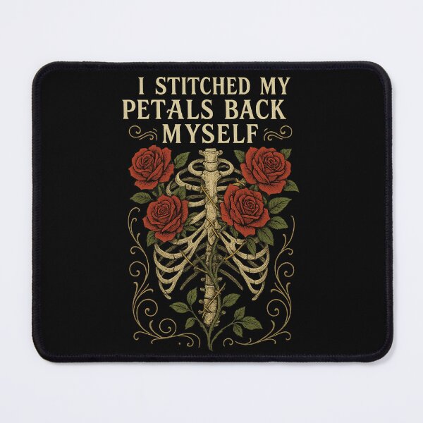 Item preview, I Stitched My Petals Back Myself – Gothic Ribcage with Roses Healing designed and sold by Mouraludia.