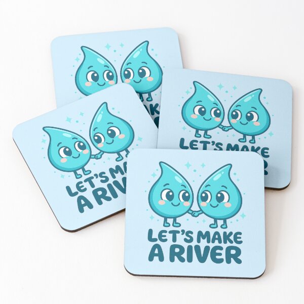 Item preview, Cute Waterdrop Love Illustration – “Let’s Make a River” – Transparent Cartoon Design designed and sold by JonelCrafts.