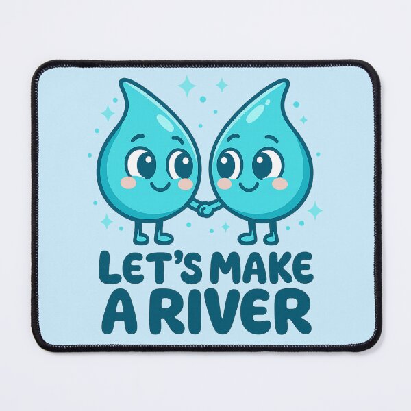 Item preview, Cute Waterdrop Love Illustration – “Let’s Make a River” – Transparent Cartoon Design designed and sold by JonelCrafts.
