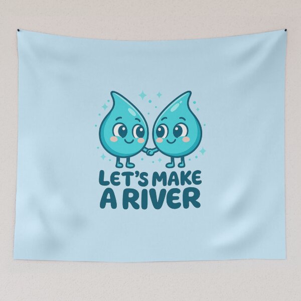 Item preview, Cute Waterdrop Love Illustration – “Let’s Make a River” – Transparent Cartoon Design designed and sold by JonelCrafts.