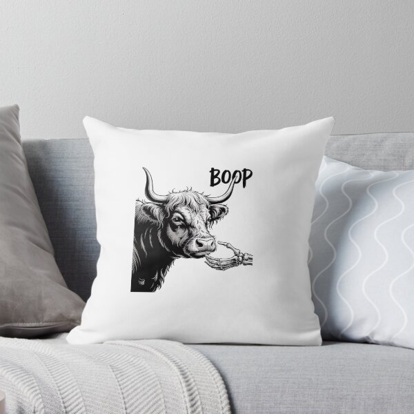Item preview, Fluffy Cow Boop Skeleton Hand Halloween Highland Cow Bison designed and sold by AmparoBoyle.