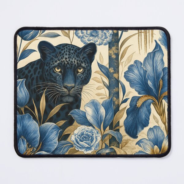 Item preview, Elegant Midnight Panther Floral Art designed and sold by farzan-design.